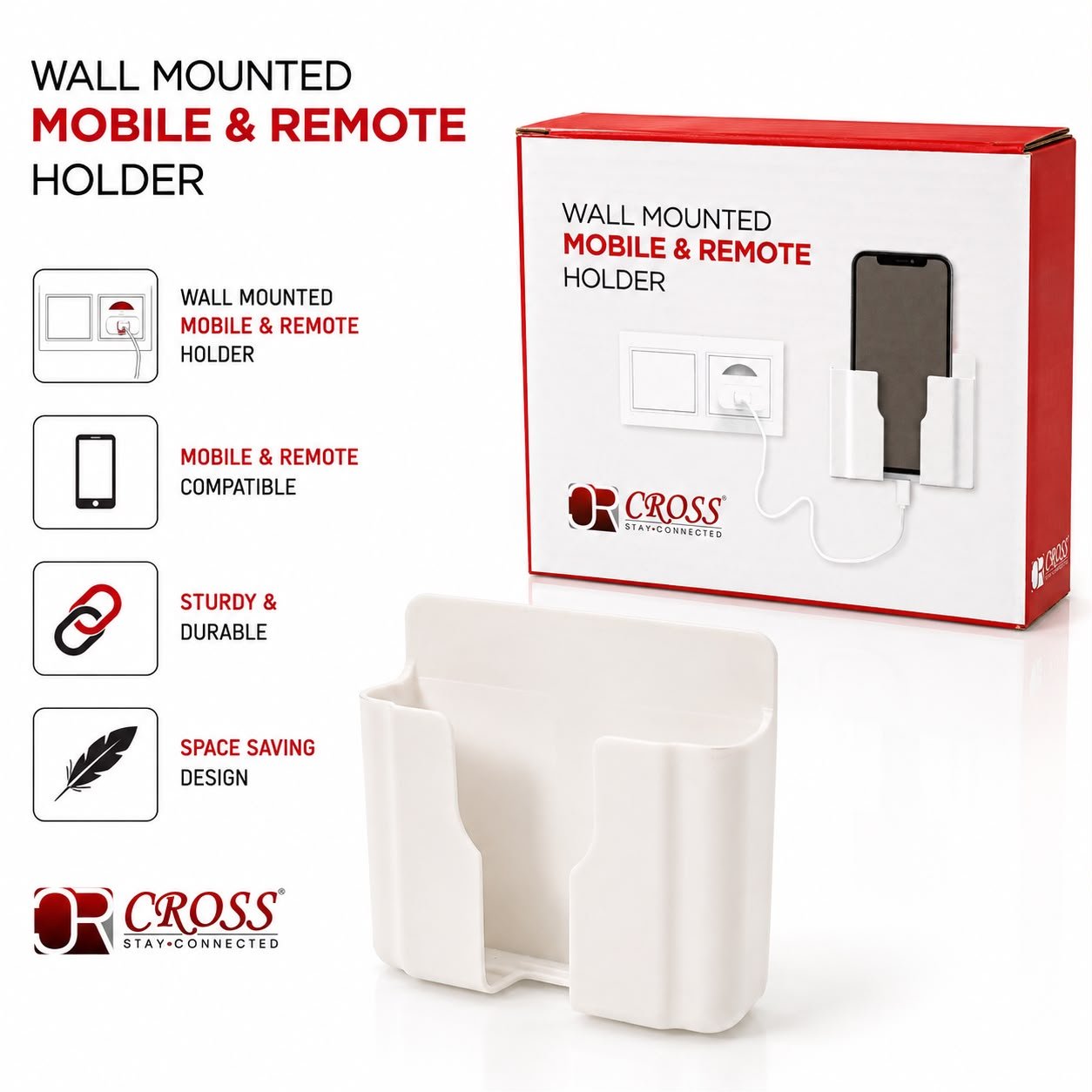 CROSS Wall Mounted Mobile & Remote Holder