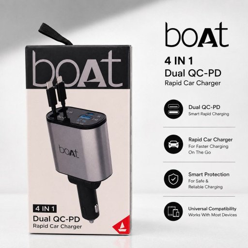 Boat PD QC 4In1 Car Charger Primium Quality