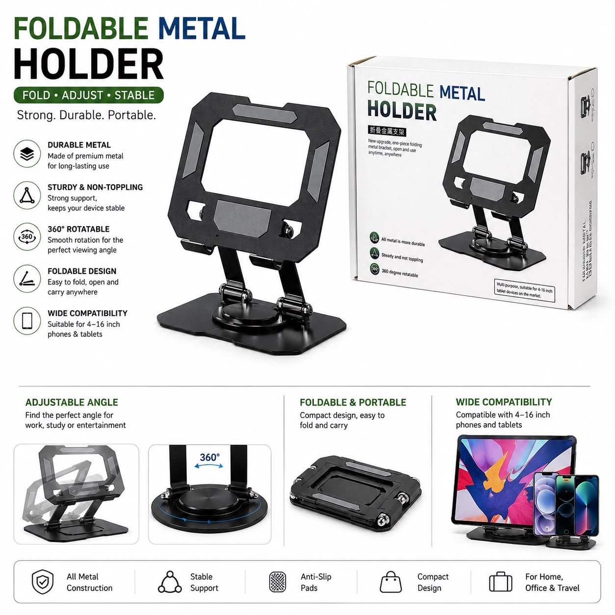 Folding Metal Tablet Stand