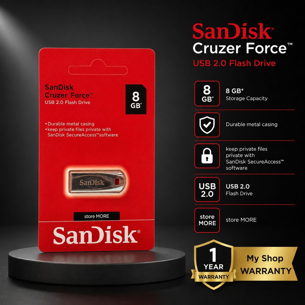 SanDisk 8GB Cruzer Force USB 2.0 Flash Drive