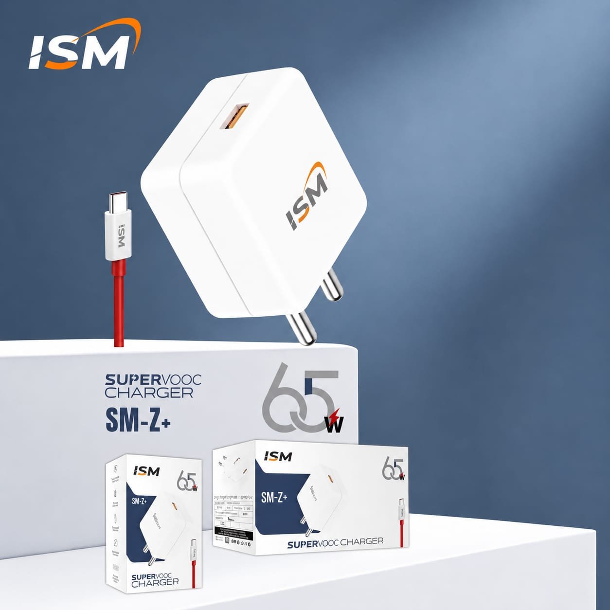 ISM Z Plus 65W Type c Mobile Charger 1Y Warranty