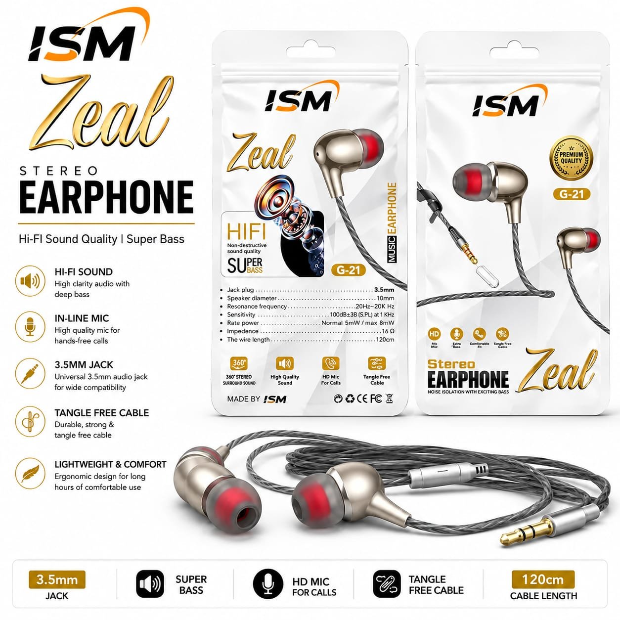 ISM  G21 Wired Champ Earphone