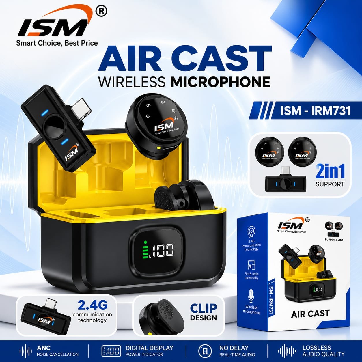 ISM IRM731 Air Cast Wireless Caller mic