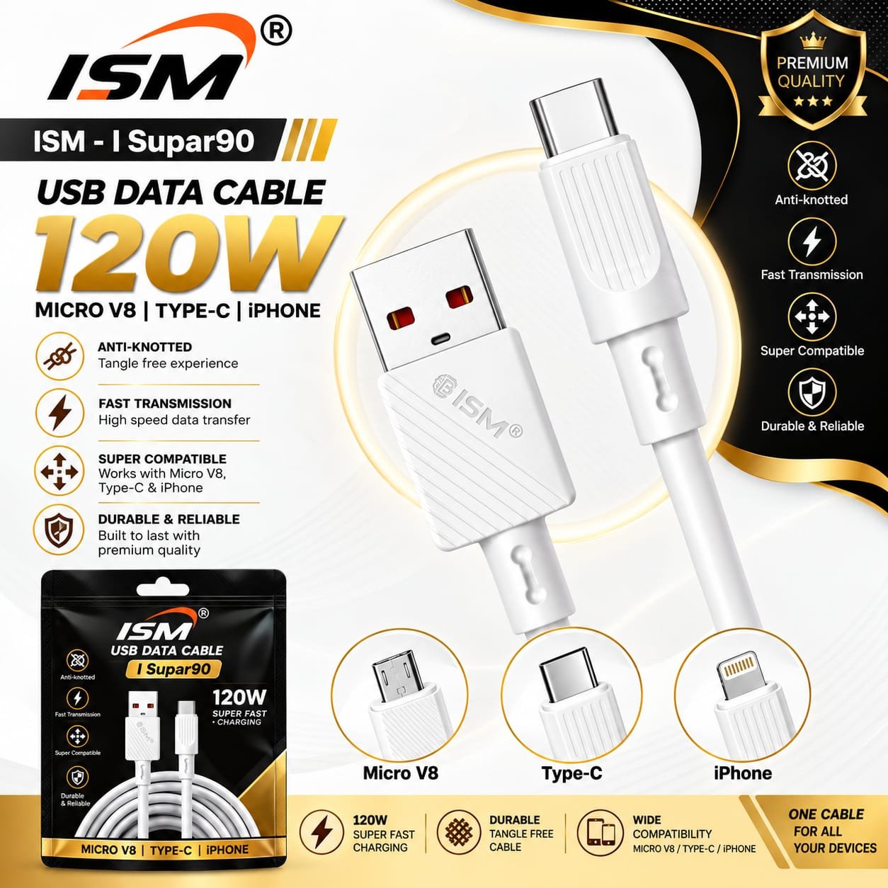 ISM SUPAR90 V8 120W Data Cable