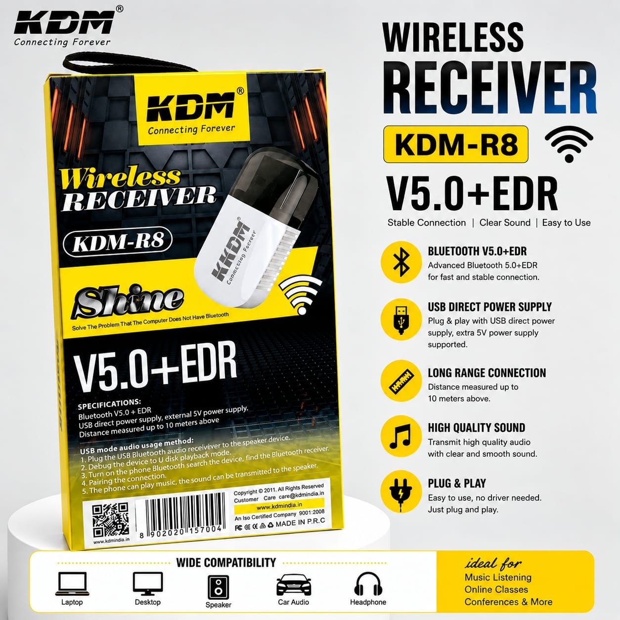 R8 Wireless Bluetooth Receiver V5.0