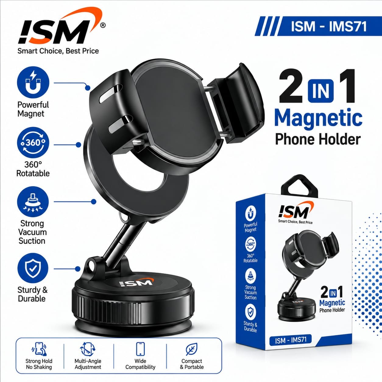 ISM IMS71 Car Megnetic 2In1 Mobile Stand