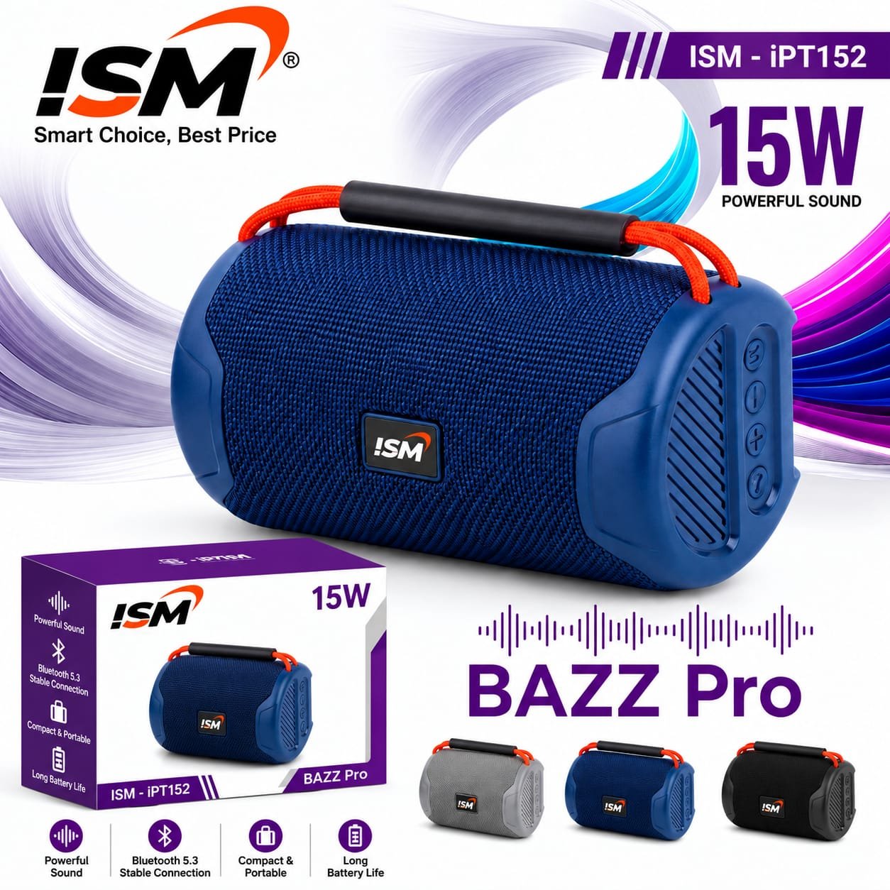 ISM BAZZ Pro 15W Wireless Bluetooth Speaker