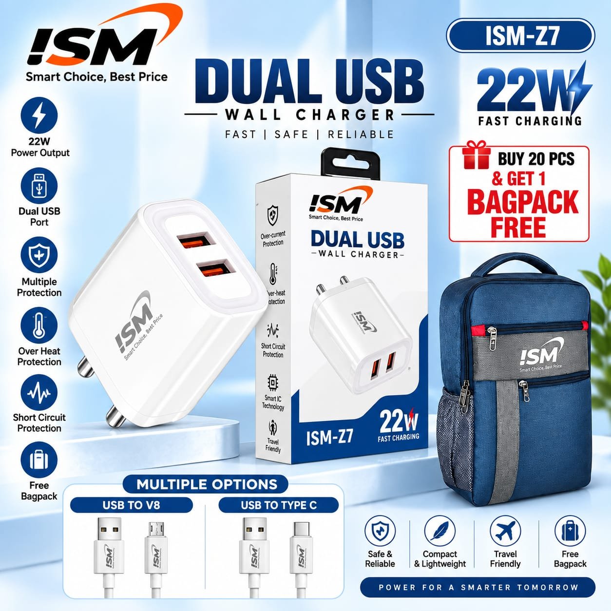 ISM Z7 Sm Gold 22W Type c Charger (1 Year Warranty)