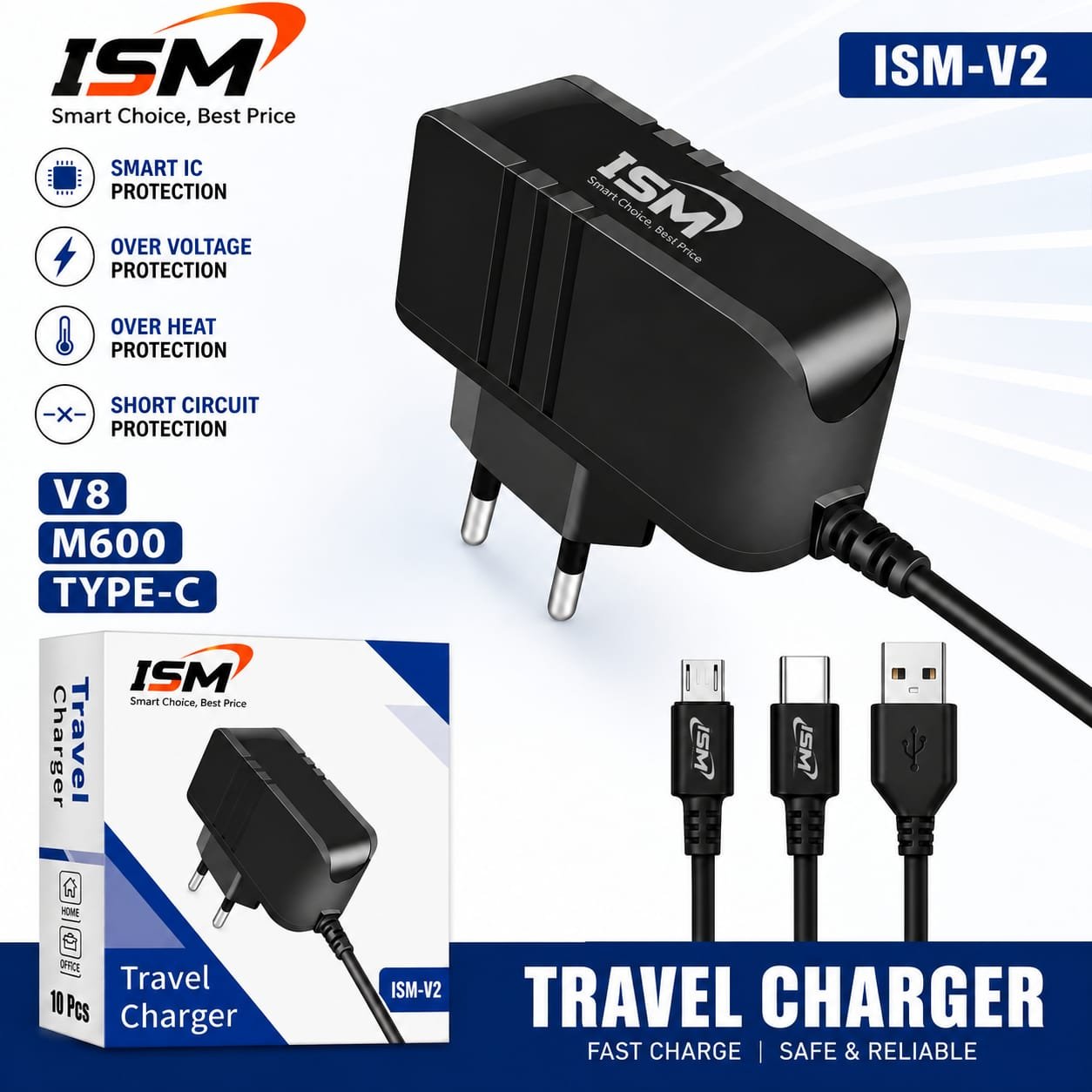 ISM V2 Type c Mobile Charger Kepad phone (1 Year Warranty)