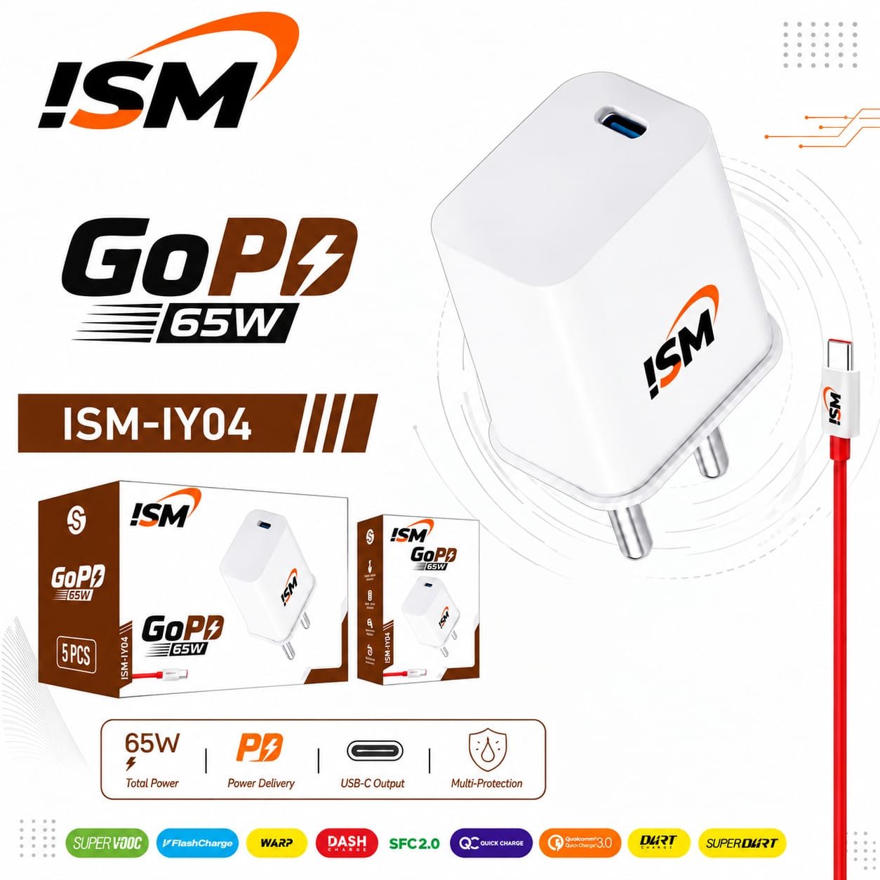 ISM Y04 65W PD Mobile Charger 1Y Warranty
