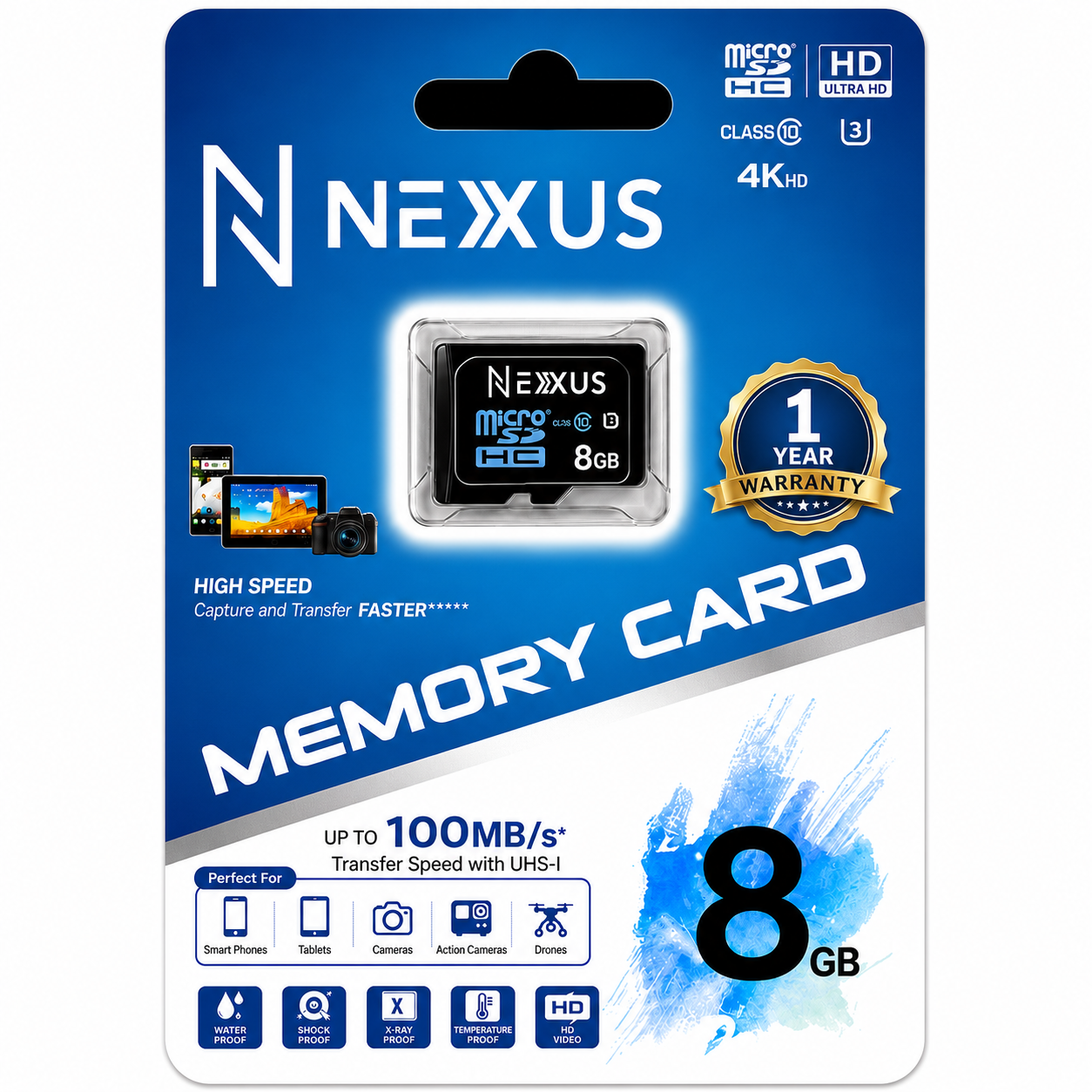 Nexus 8Gb Memory Card 1 Year Garranty