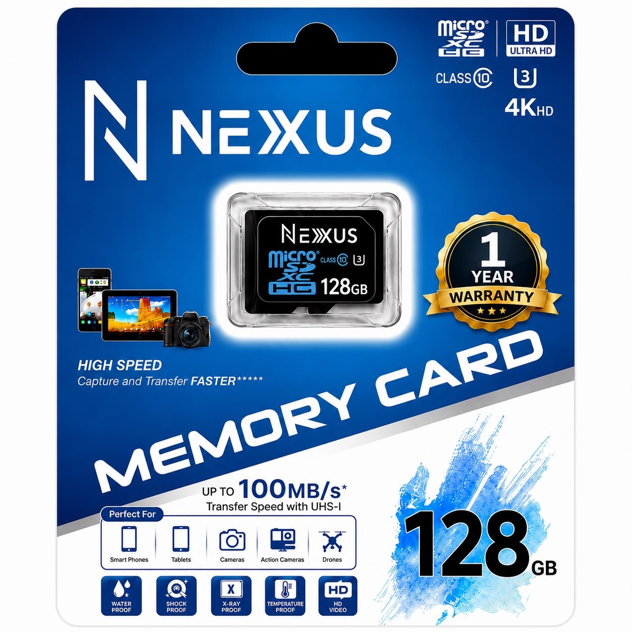 Nexus 128Gb Memory Card 1 Year Warranty