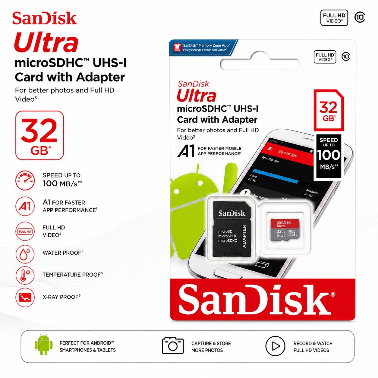 SanDisk Ultra 32Gb Memory Card 1 Y Warranty