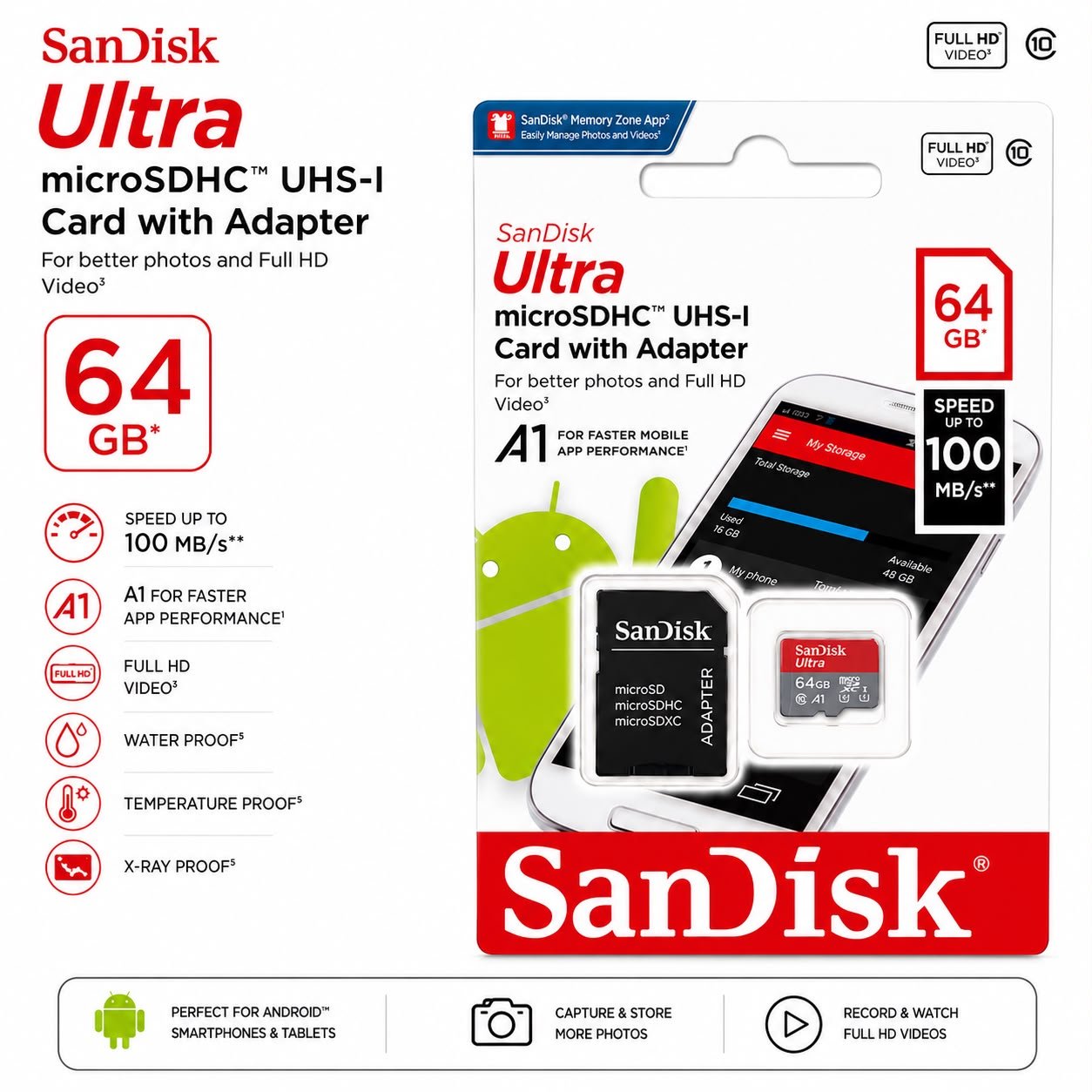 SanDisk Ultra 64Gb Memory Card 1 Y Warranty