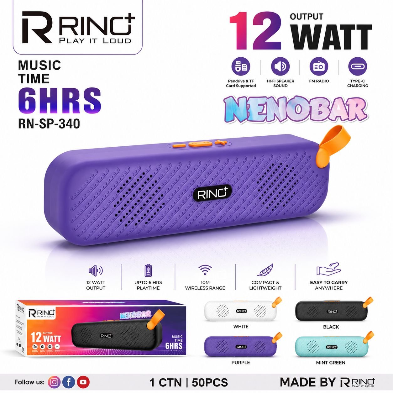 Rino Nenober Wireless Bluetooth Speaker
