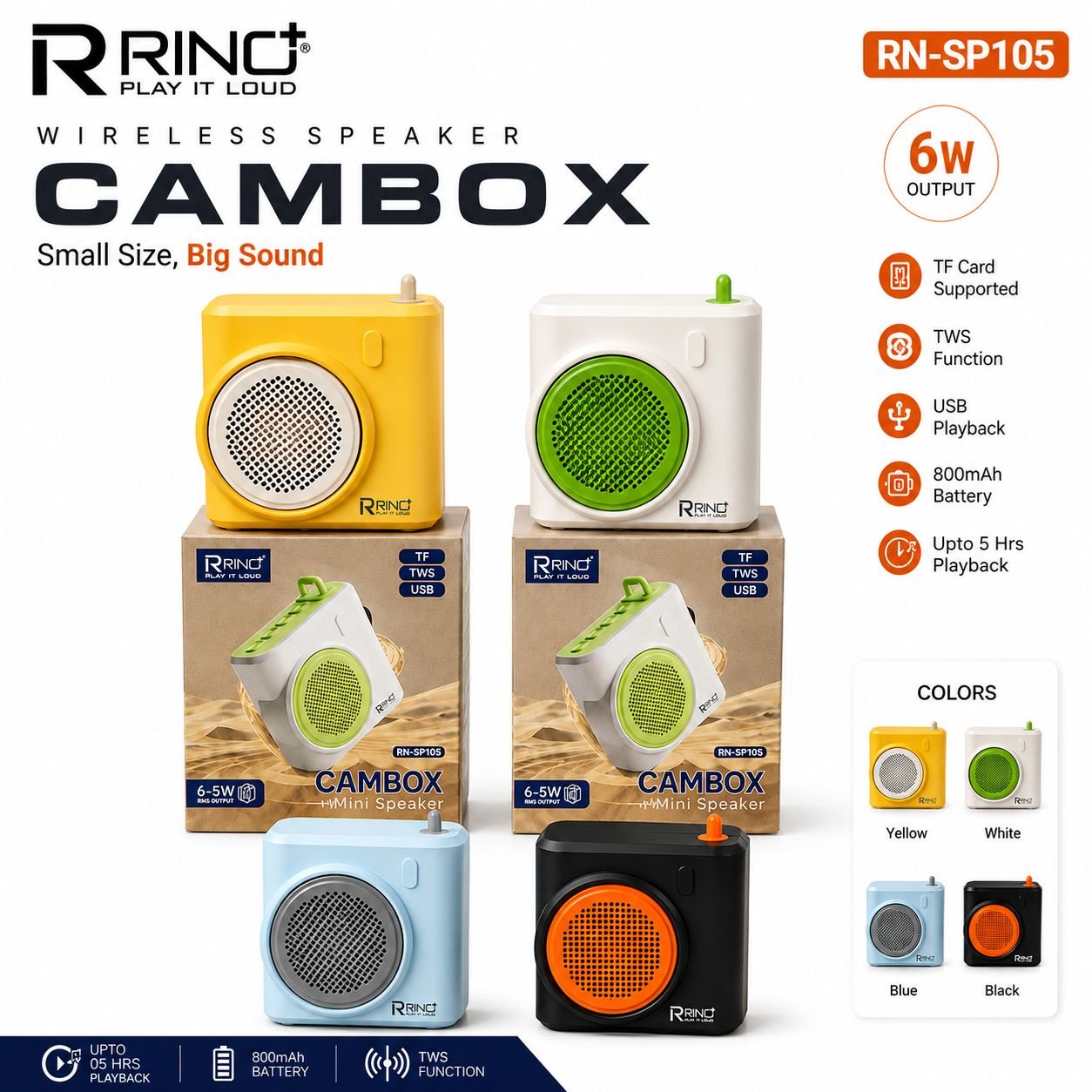 RINTO CAMBOX Wireless Speaker – RN-SP105