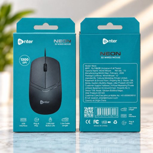 Enter NEON 3D Wired Mouse