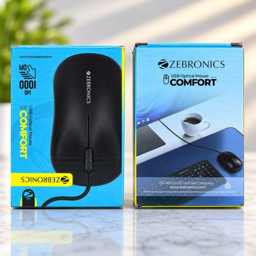 ZEBRONICS USB Optical Mouse – COMFORT Product De