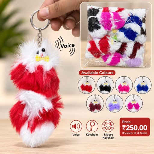 Fluffy Mouse Voice Keychain