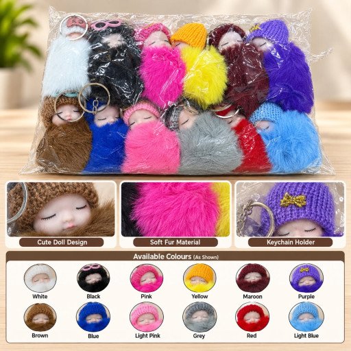 Mini Doll Soft Fur Keychain F3