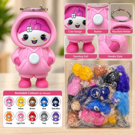 Cute Rotating Hoodie Doll Keychain F4