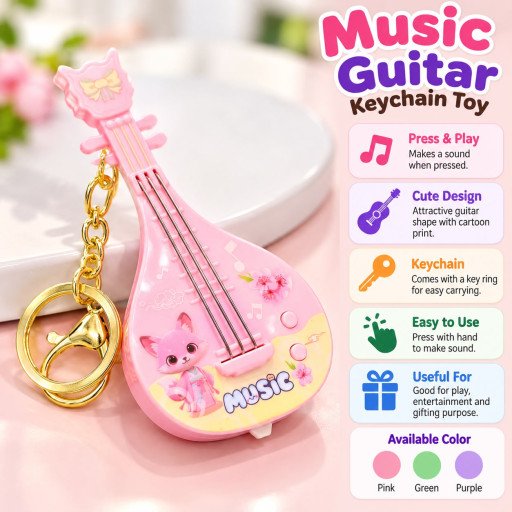 Music Guitar Finger Touch Sound Keychain Toy Product  F16