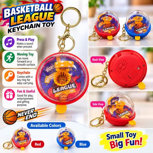 Basketball League Finger Press Power Moving Keychain Toy F17