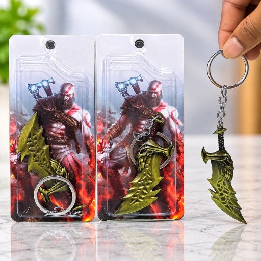 Metal Kratos Axe Design Keychain