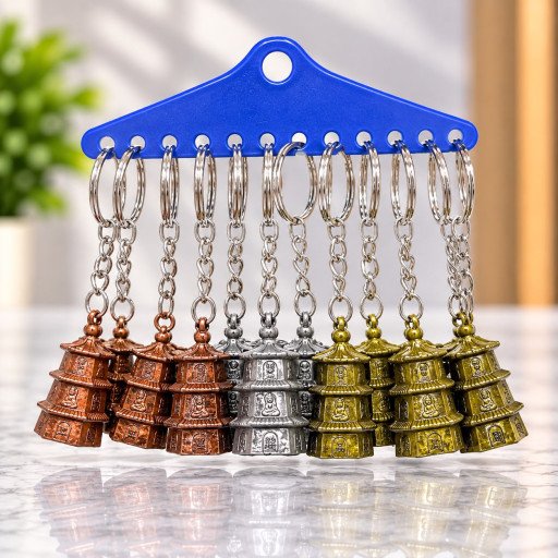 Metal Temple Bell Keychain F20