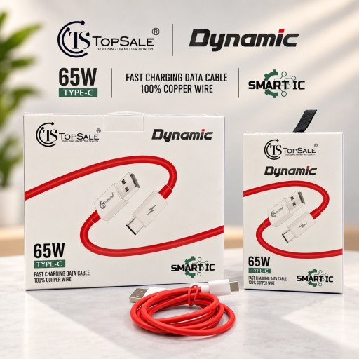 TOPSALE Dynamic 65W Type-C Fast Charging Data Cable 1Y Warranty