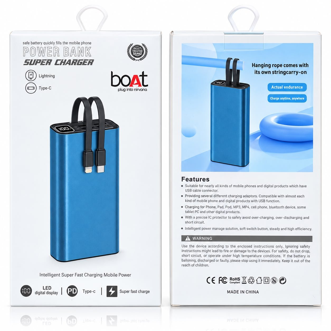 boAt Power Bank 20000mAh (Super Charger / Quick Charge) Care Quality