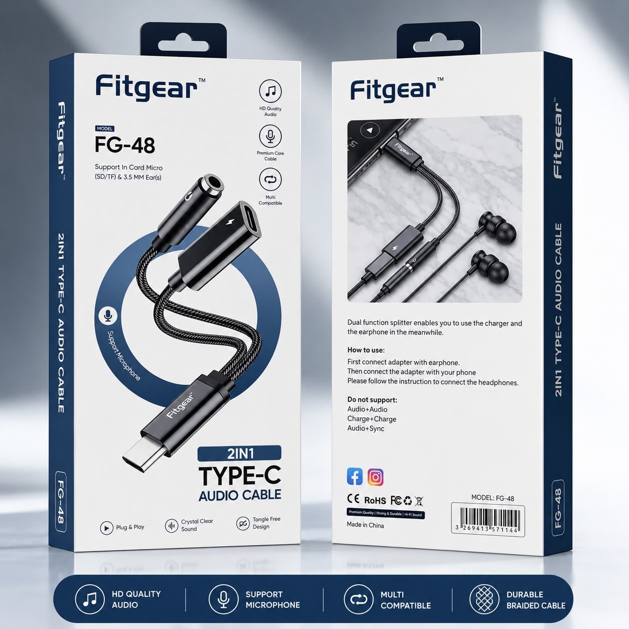 Fitgear FG48 Type C Audio Cable