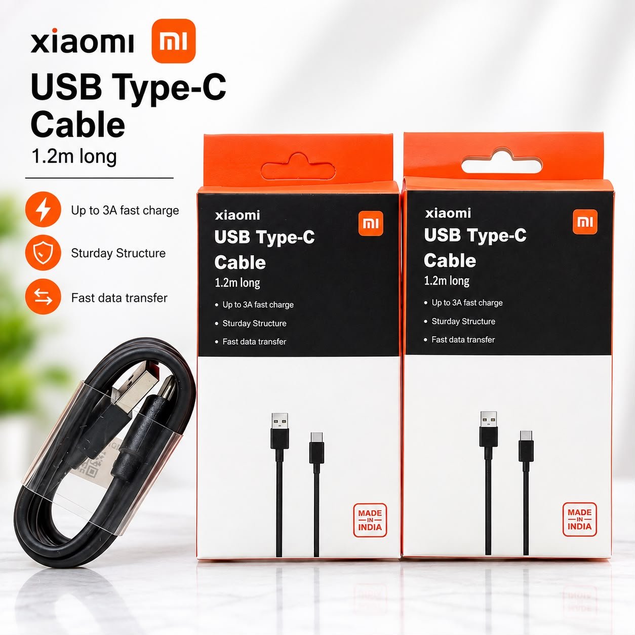 Mi Xiaomi Type c Cable With Box Packing