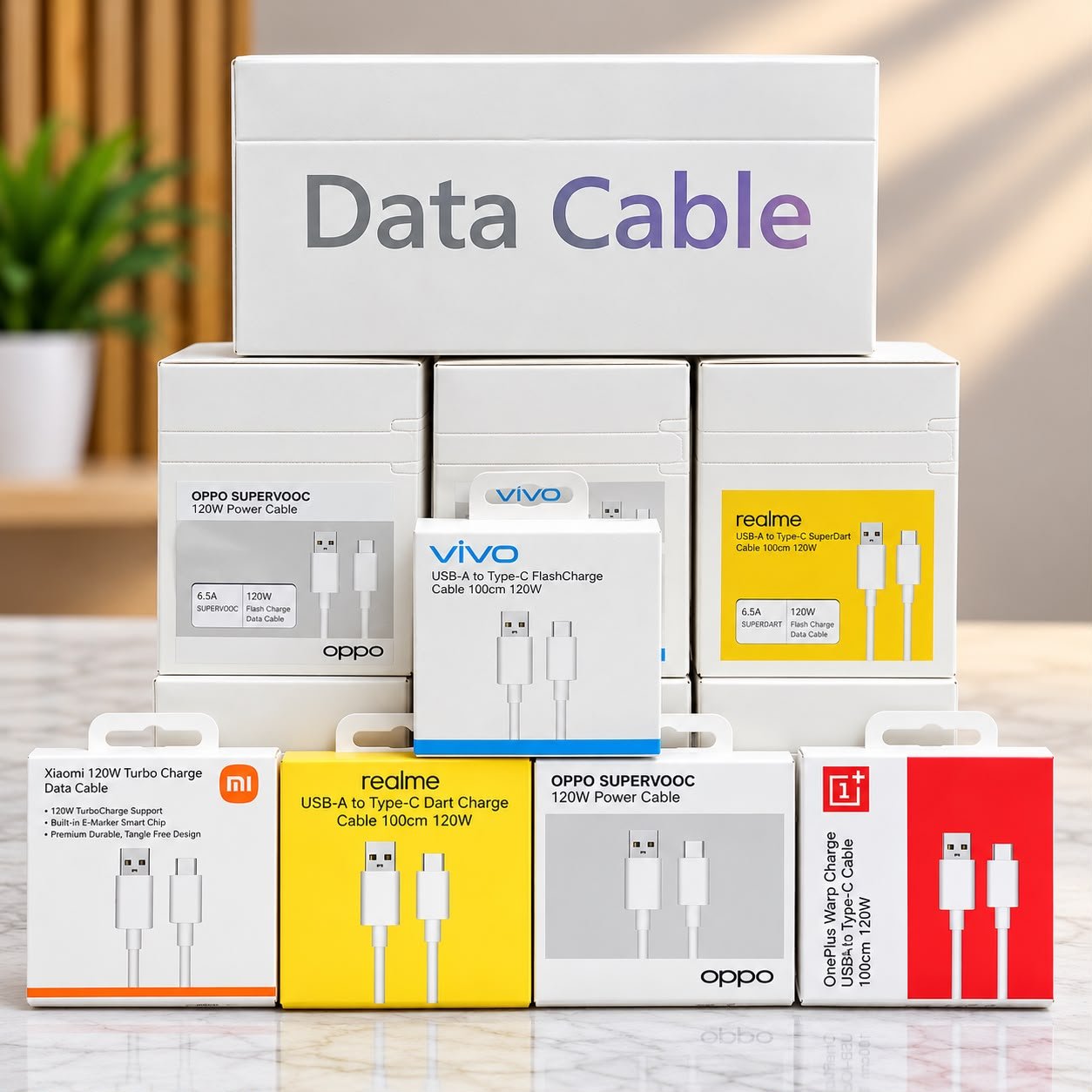 Mix 120W Type c High Quality Data Cable 100CM 1 Year Warranty