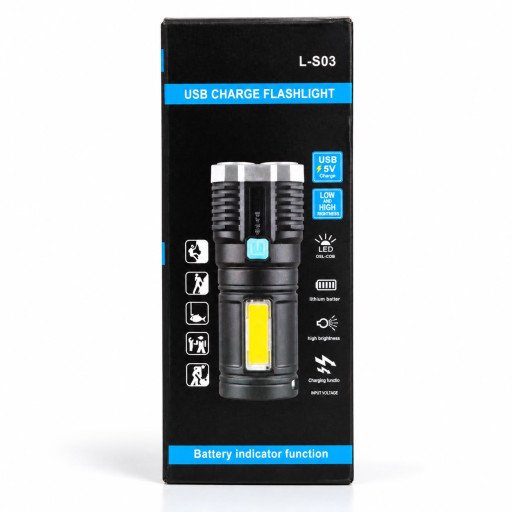 L-S03 USB Rechargeable Flashlight 🔦 Torch