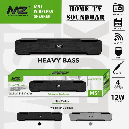MZ M51 Wireless Speaker – Home TV Soundbar